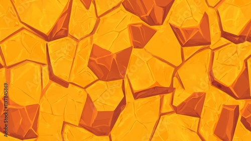 Stunning Geometric Rock Texture Design - Vibrant Cracked Earth Pattern for Artistic Backgrounds