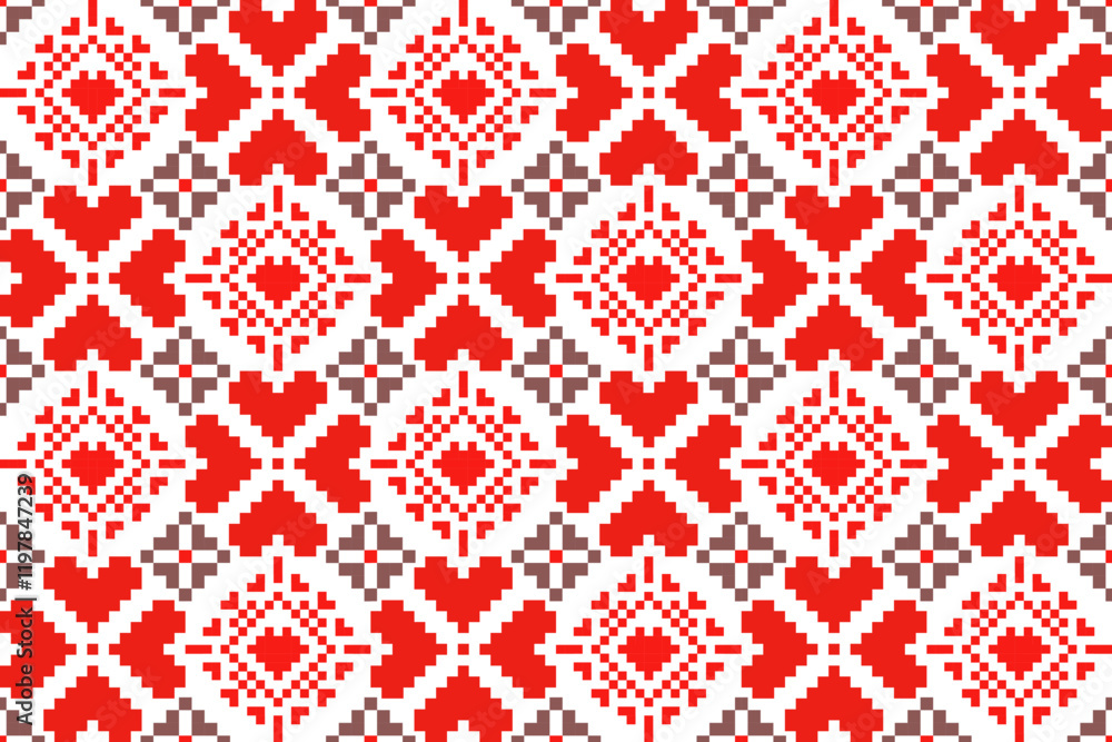 red knitted pattern heart background red knitted pattern heart background