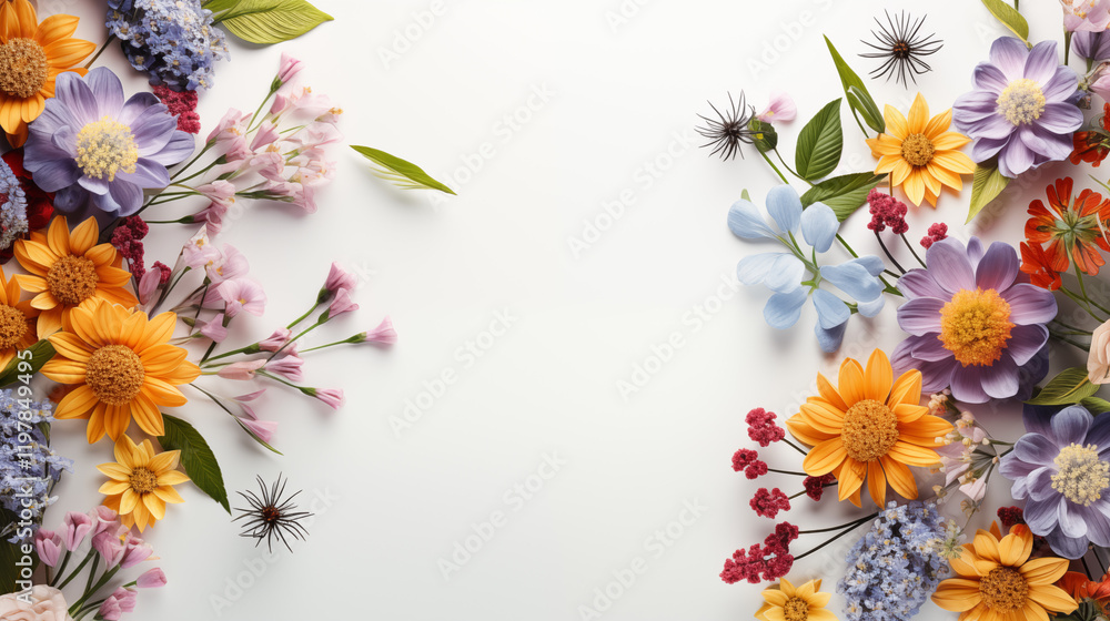 summer flowers on white background, top view, center space --ar 16:9 --stylize 250 --v 5.2 Job ID: 9b01cecd-d611-4e8f-8ba6-fe1448658370 summer flowers on white background, top view, center space --ar 16:9 --stylize 250 --v 5.2 Job ID: 9b01cecd-d611-4e8f-8ba6-fe1448658370