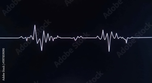 A close up of a black background with a white line of a heart beat