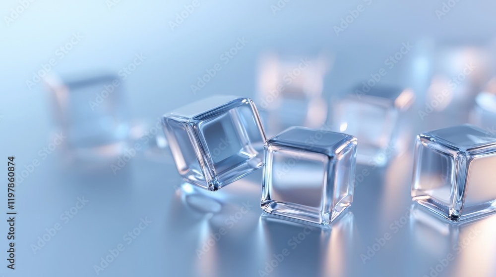 A close up of a bunch of ice cubes on a table A close up of a bunch of ice cubes on a table