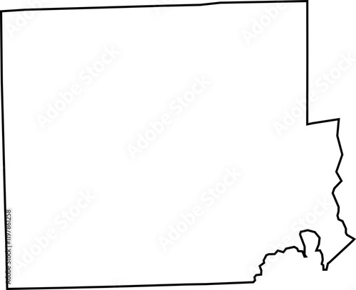 Providence County Rhode Island Outline Map – Blank Vector Contour, USA