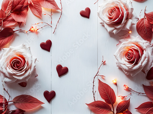 Vibrant Red Roses with Satin Ribbon and Gentle Light Glow