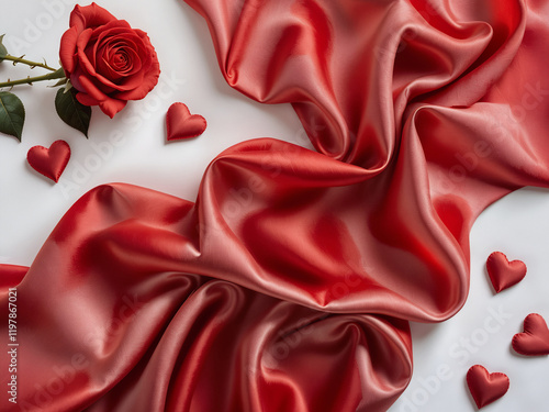 Red Roses and Satin Ribbon: A Romantic Display with Soft Lights