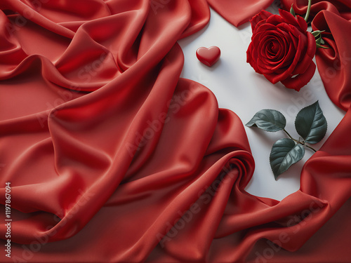 Enchanting Roses with Satin Ribbon and Soft Fairy Lights on Wooden Backdrop