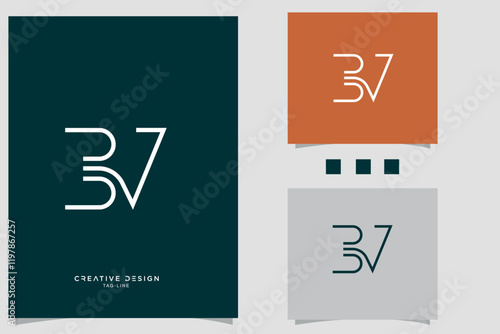 BV, VB, B, V, Abstract Letters Logo Monogram