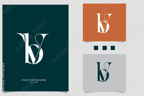 BV, VB, B, V, Abstract Letters Logo Monogram