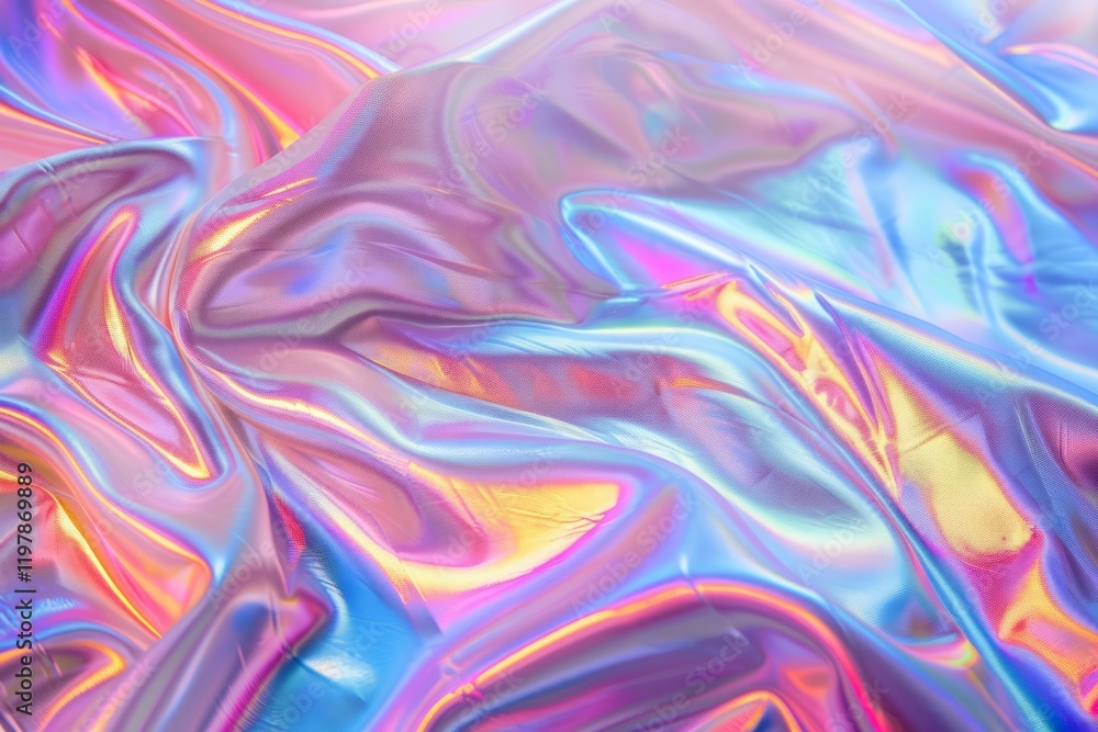 Image of Holographic iridescent effect silk material. Texture for background usage Image of Holographic iridescent effect silk material. Texture for background usage