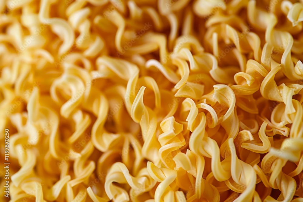 Yellow chinese instant noodles for ramen. Image illustrated food for advertisement