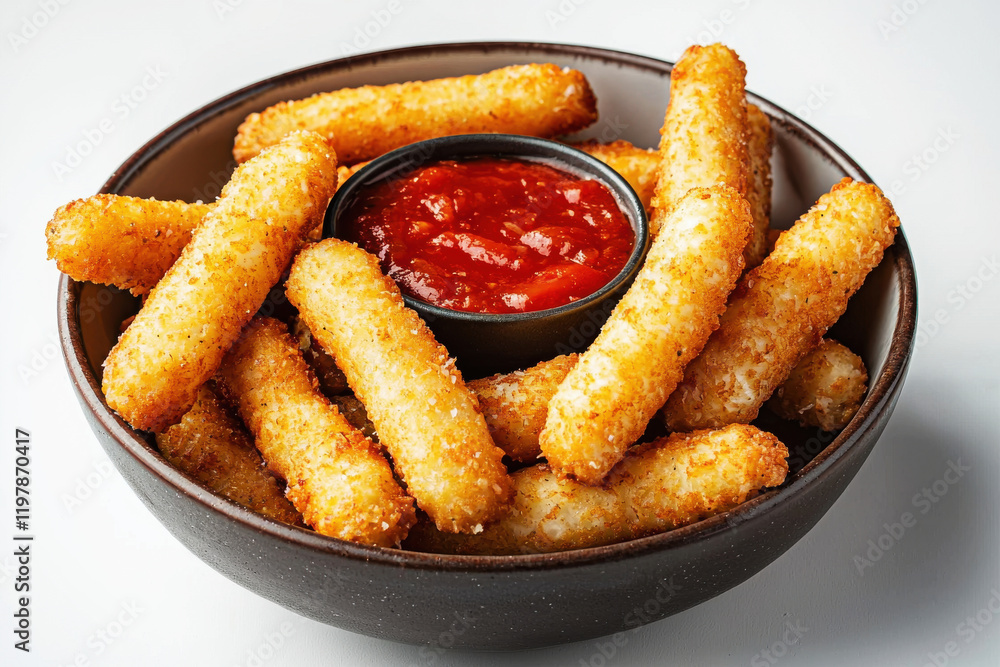 Mozzarella Sticks with Marinara Dipping Sauce Mozzarella Sticks with Marinara Dipping Sauce