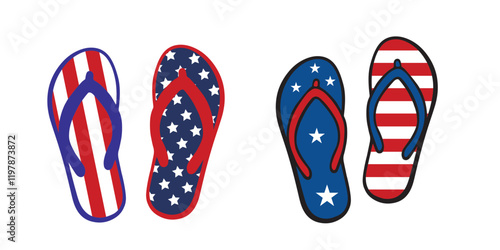 4th of July America Flag Slippers Svg 