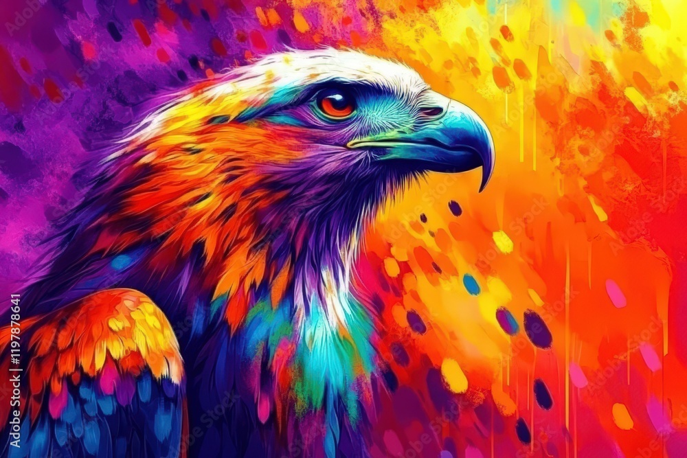 Fototapeta premium Bright and colorful artwork featuring a lively animal depiction.