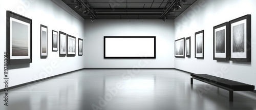 An empty black frame invites artistic contributions in a contemporary setting. photo