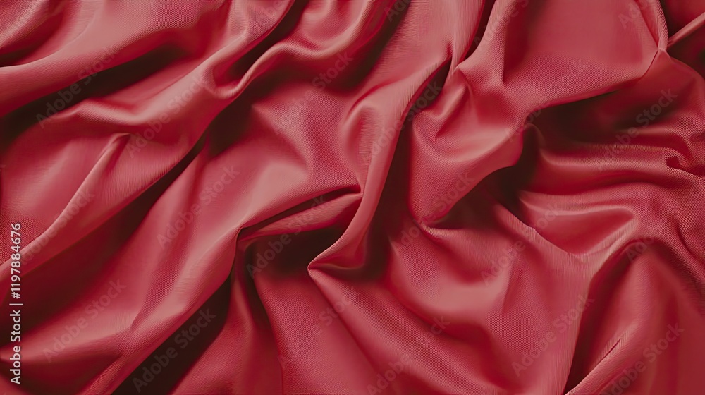 Luxurious red silk fabric draped to showcase its rich texture and abstract patterns, suitable for creative projects and commercial use Luxurious red silk fabric draped to showcase its rich texture and abstract patterns, suitable for creative projects and commercial use