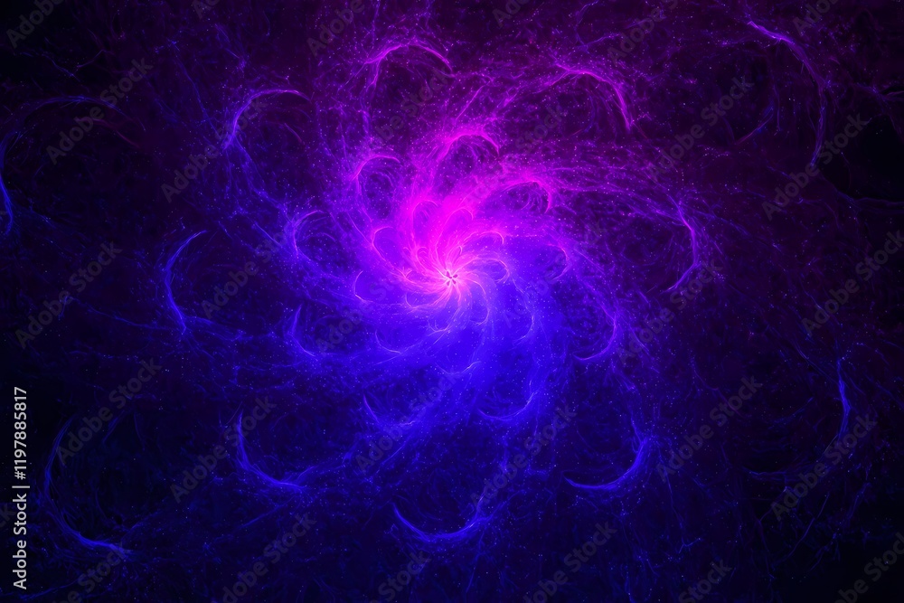 Quantum Light Fractals. A futuristic background featuring fractal light patterns in the form of quantum particles, shifting and pulsing in different shades of neon purple, blue, and pink. Quantum Light Fractals. A futuristic background featuring fractal light patterns in the form of quantum particles, shifting and pulsing in different shades of neon purple, blue, and pink.