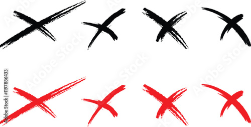 Set of hand drawn cross marks. vector eps10
