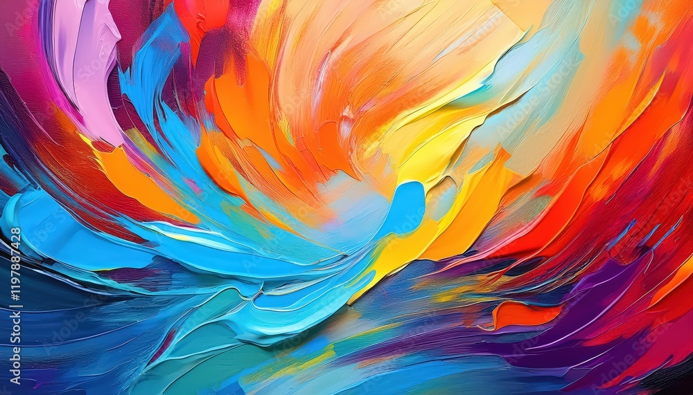 Vibrant Abstract Acrylic Painting Colorful Strokes Dance on Canvas, Showcasing a Symphony of Hues and Textures Created in Vibrant Abstract Acrylic Painting Colorful Strokes Dance on Canvas, Showcasing a Symphony of Hues and Textures Created in