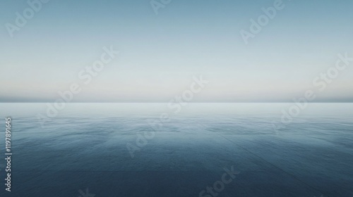 A vast seascape stretches to meet the endless horizon under a tranquil sky, evoking a sense of calm and introspection, illustrating harmony and infinite possibilities. photo