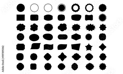 Blob shape organic, vector illustration set. Collection from abstract forms for design and paint. Liquid silhouette drop in modern style. Basic stains isolated elements on white background