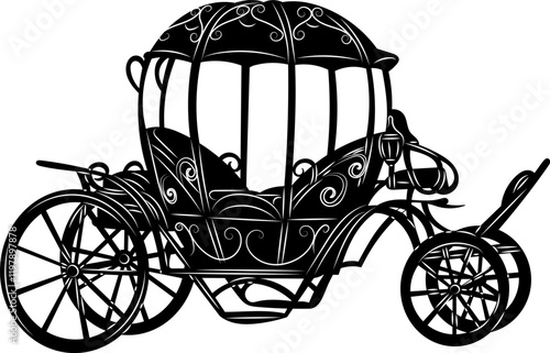 silhouette of a carriage on a white background vector