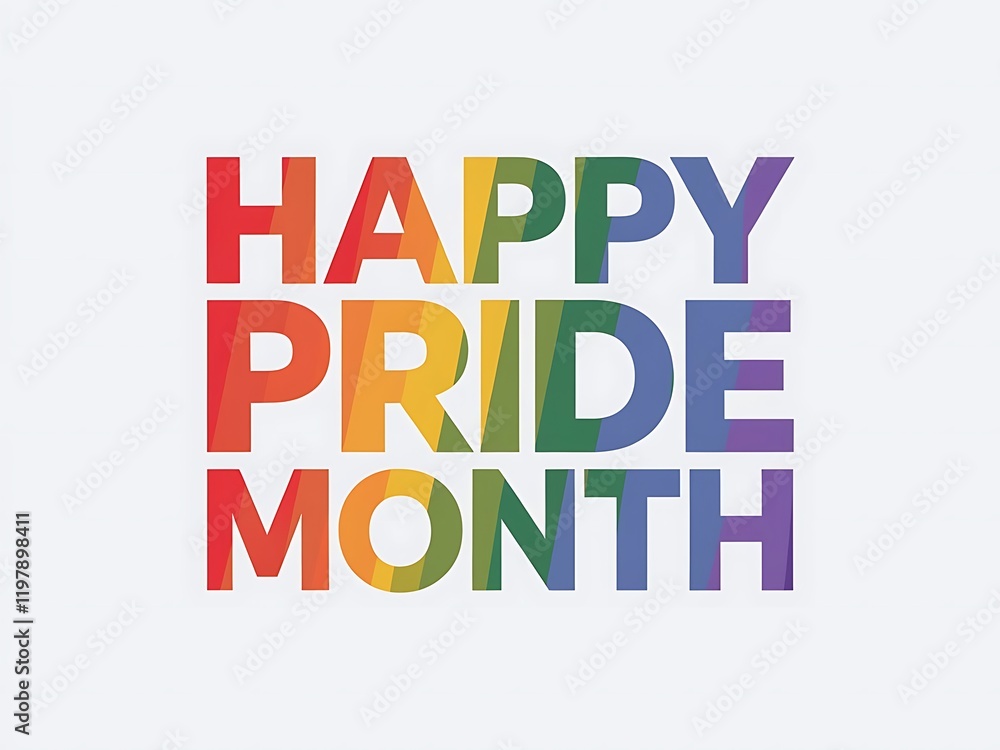 Happy Pride Month Rainbow Text Graphic Design Happy Pride Month Rainbow Text Graphic Design