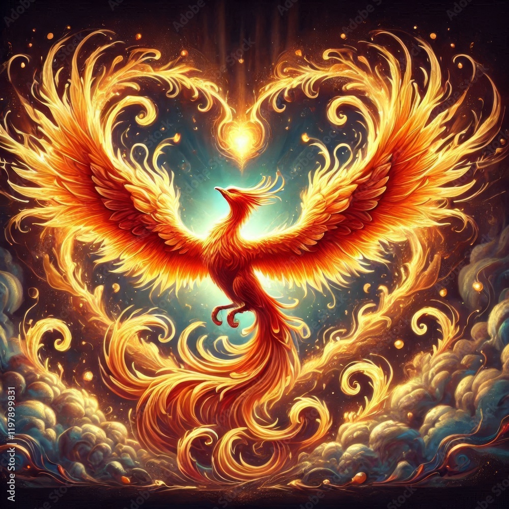 Heart of Fire with Majestic Phoenix Heart of Fire with Majestic Phoenix
