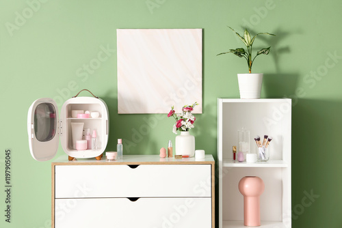 Open small refrigerator wit...