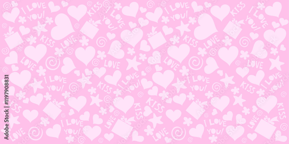 Love seamless pattern. Good for textile fabric design, wrapping paper, website wallpapers, textile, wallpaper and apparel. Great for Valentine's Day, Mother's Day, vector illustration Love seamless pattern. Good for textile fabric design, wrapping paper, website wallpapers, textile, wallpaper and apparel. Great for Valentine's Day, Mother's Day, vector illustration