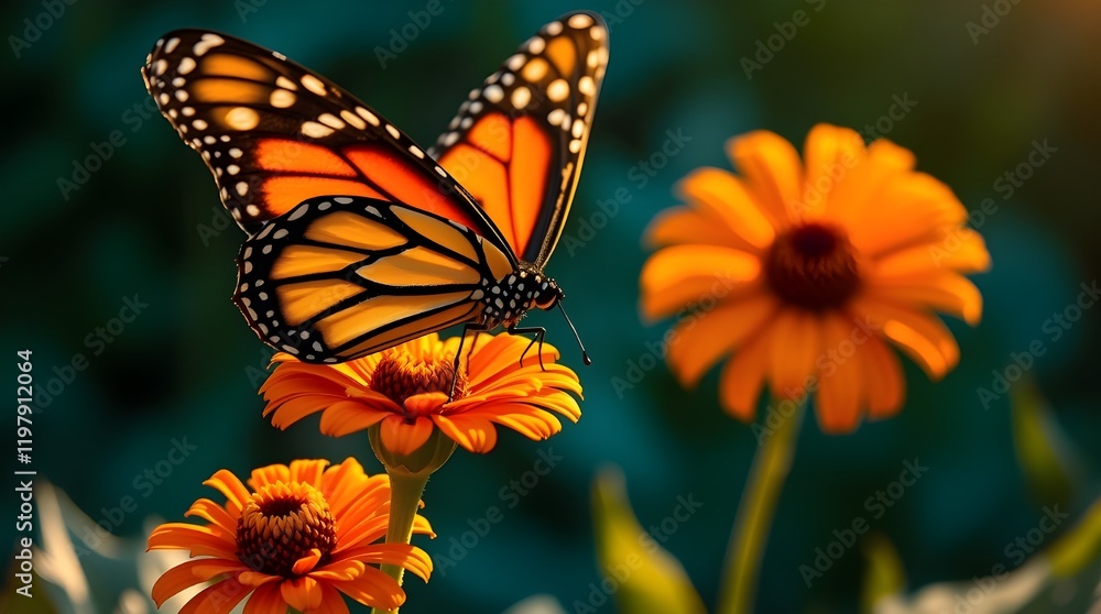 Fototapeta premium monarch butterfly on flower