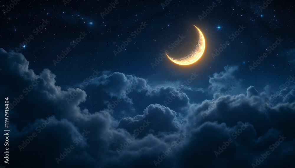 Crescent moon background. Moonlight wallpaper Crescent moon background. Moonlight wallpaper
