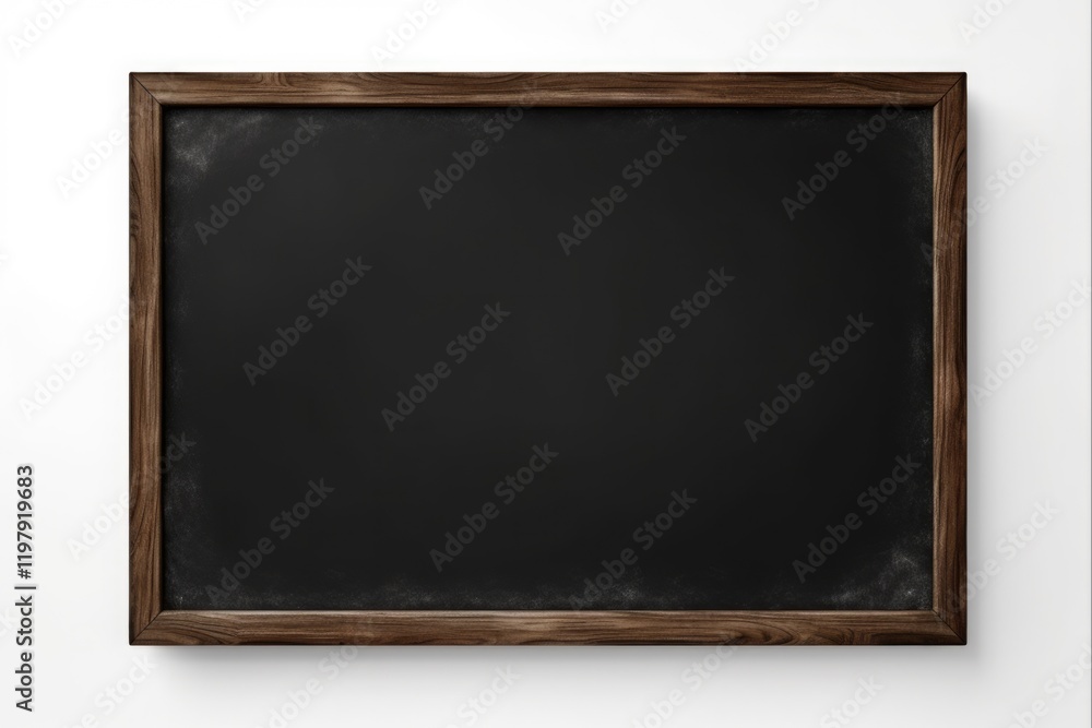 Blank blackboard. Isolated school chalkboard on a white background with border frame, perfect for educational class materials and ideas Blank blackboard. Isolated school chalkboard on a white background with border frame, perfect for educational class materials and ideas