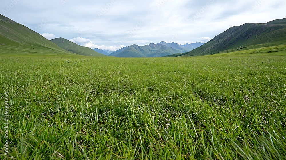 Fototapeta premium Serene Mountain Meadow with Wildflowers