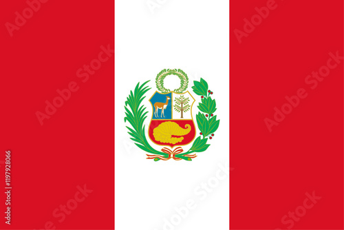 Peru flag original color and proportions