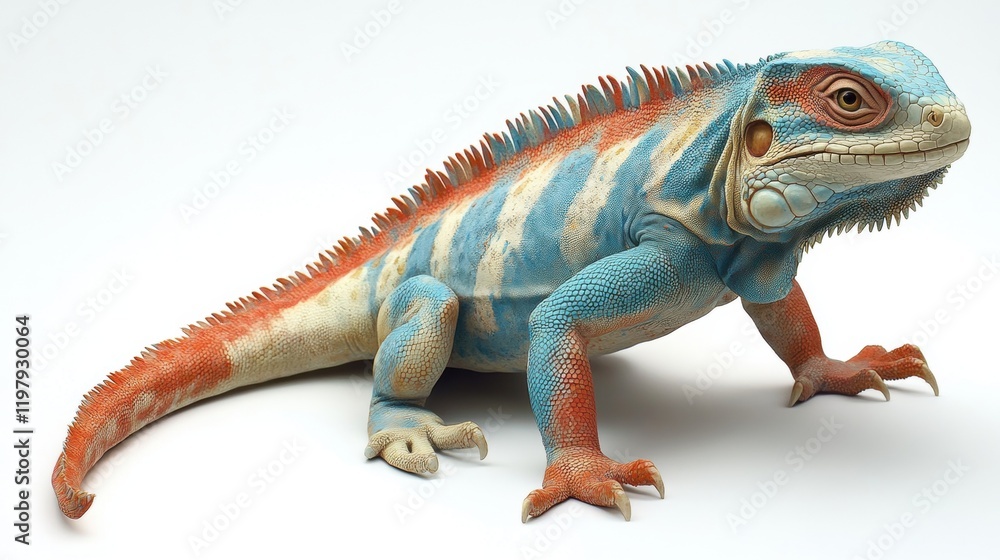 Obraz premium Colorful Reptile with Unique Patterns and Textures on White Background