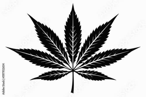 marijuana black and white color silhouette