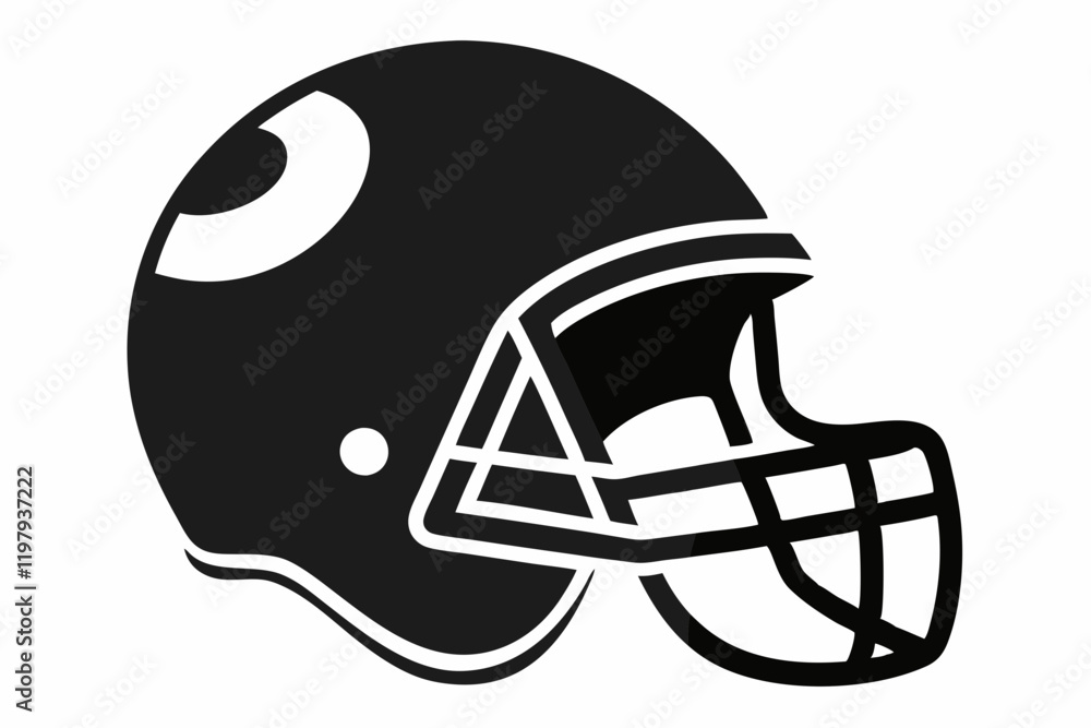 Naklejka premium American football helmet silhouette vector