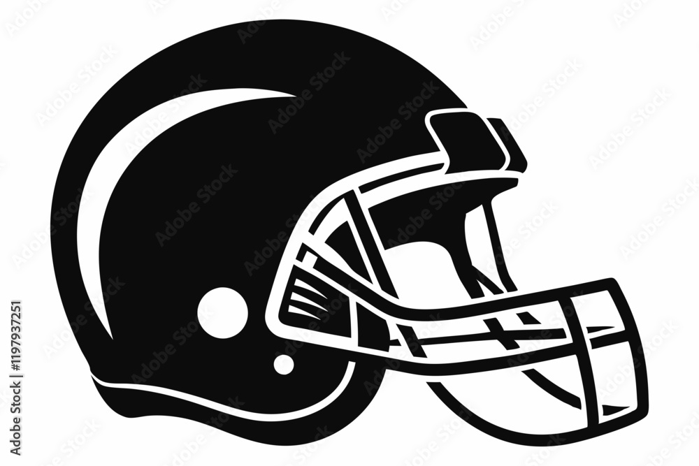 Fototapeta premium American football helmet silhouette vector