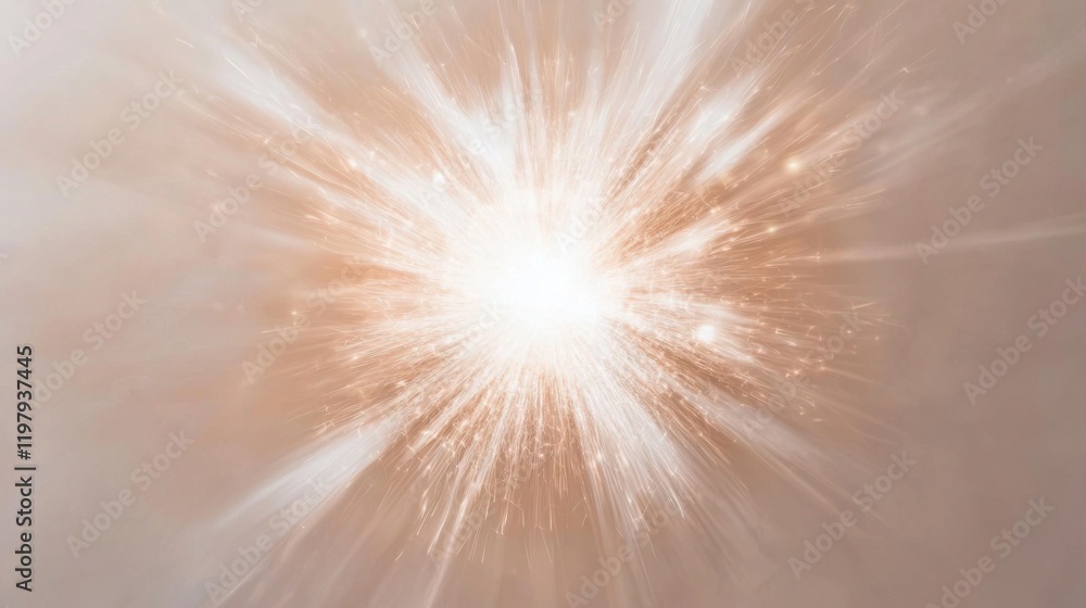 Obraz premium Bright Glow on a Pastel Beige Background