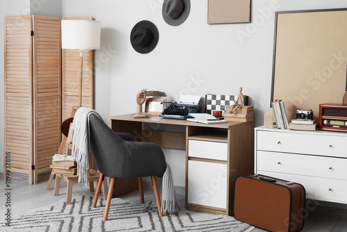 Cozy home office interior w...