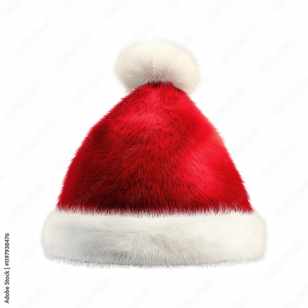 realistic red santa hat isolated on transparent background Generative Ai realistic red santa hat isolated on transparent background Generative Ai