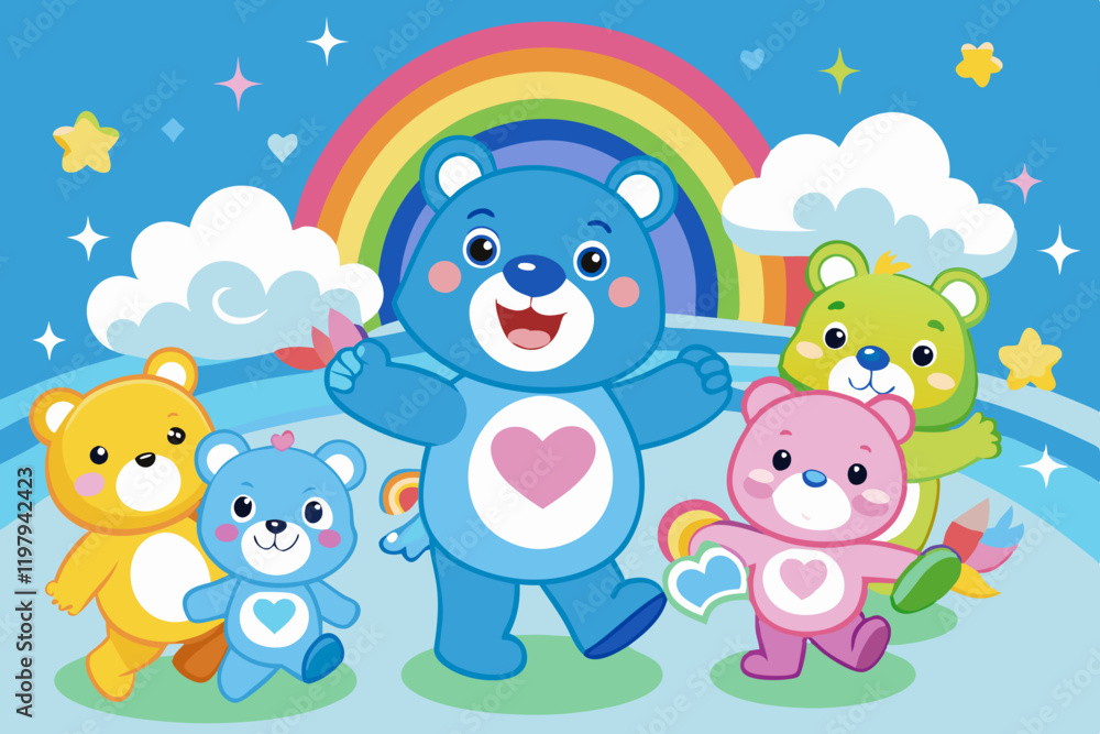 Naklejka premium backgrounds care bears vector 