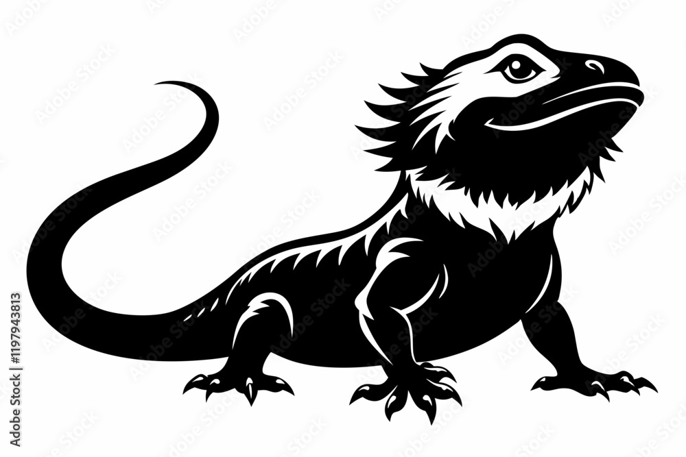 Fototapeta premium bearded dragon silhouetted 