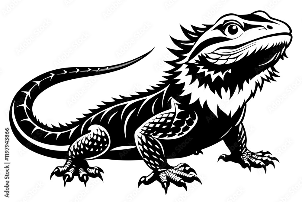 Fototapeta premium bearded dragon silhouetted 