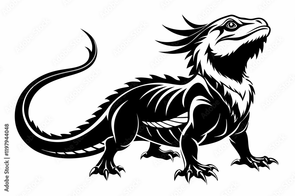 Obraz premium bearded dragon silhouetted