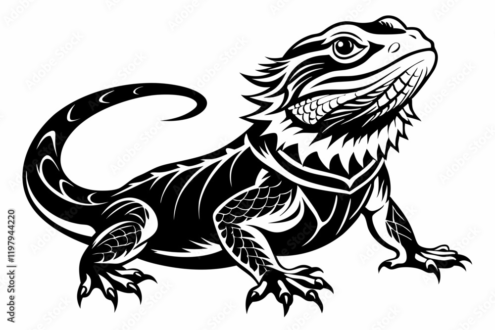 Fototapeta premium bearded dragon silhouetted 
