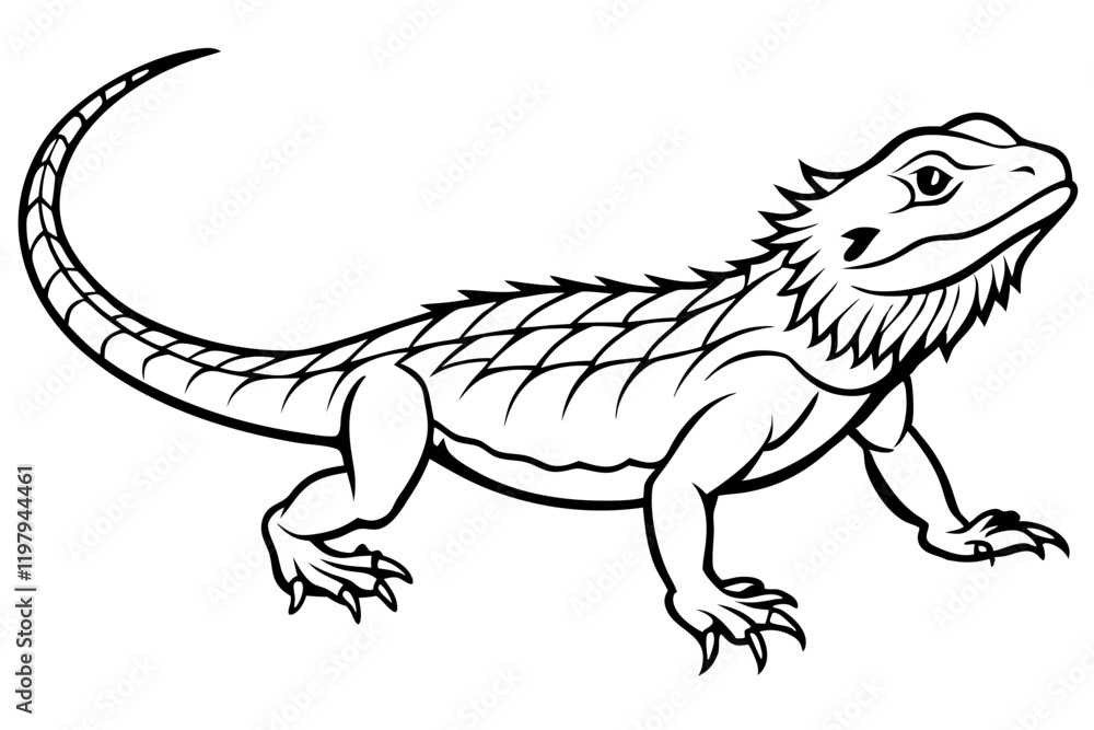 Fototapeta premium bearded dragon silhouetted 