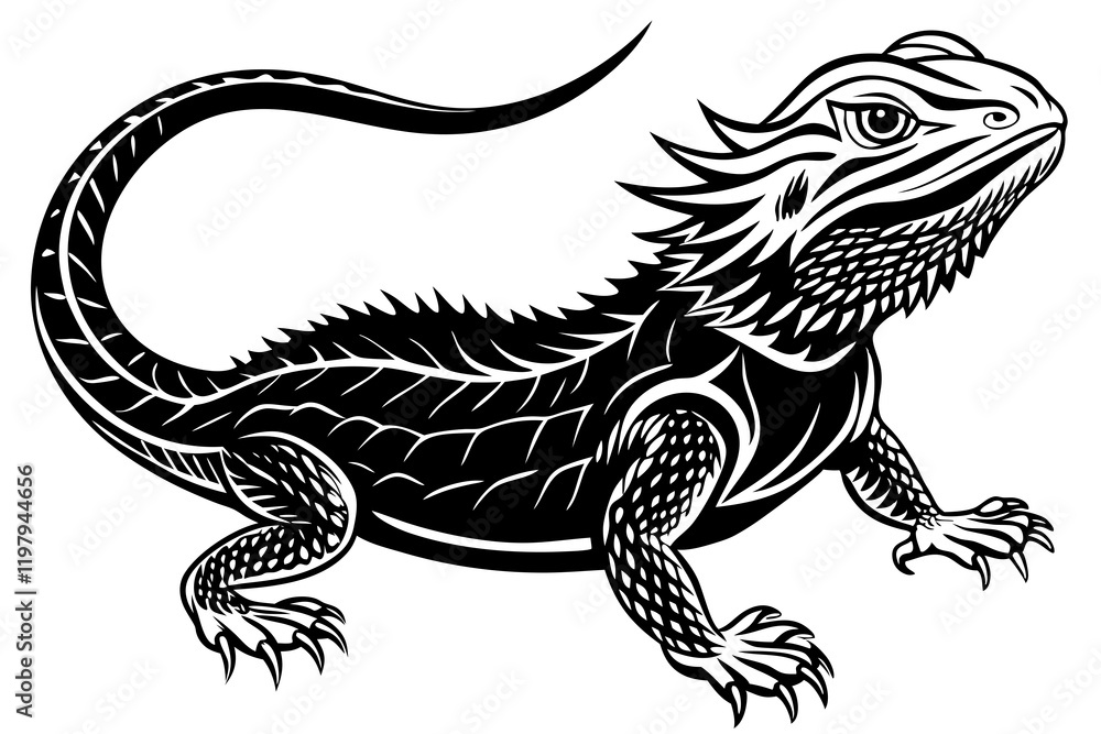 Fototapeta premium bearded dragon silhouetted
