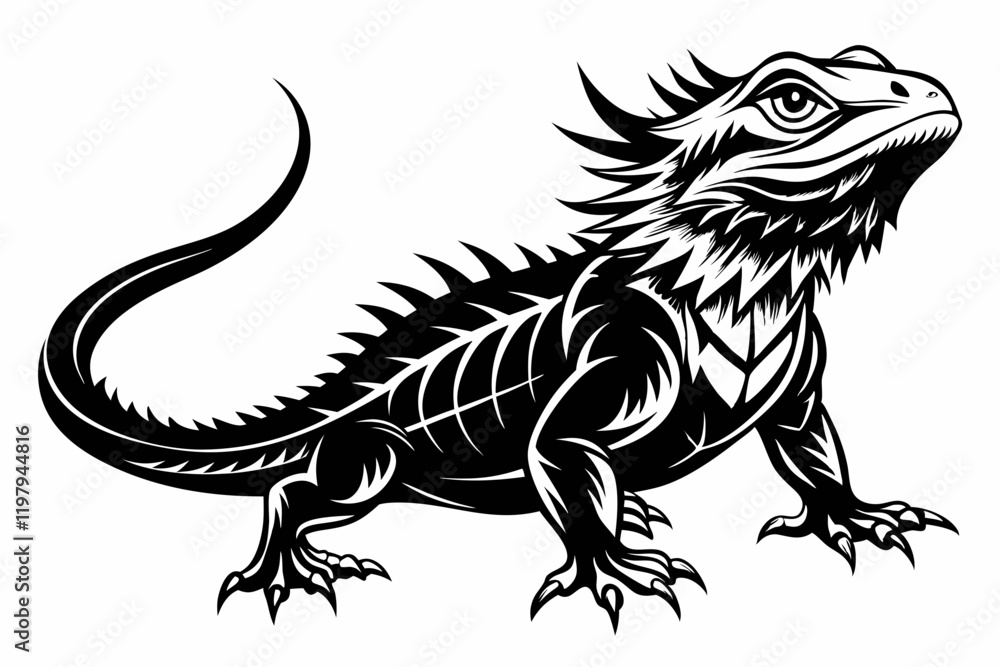 Naklejka premium bearded dragon silhouette