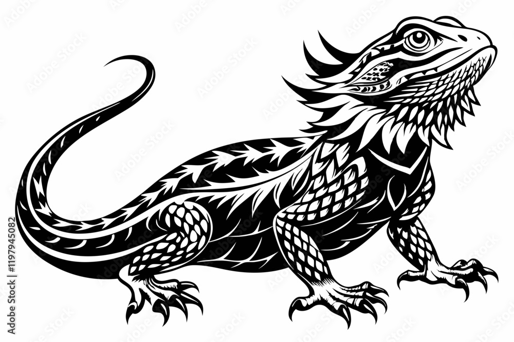 Obraz premium bearded dragon silhouette