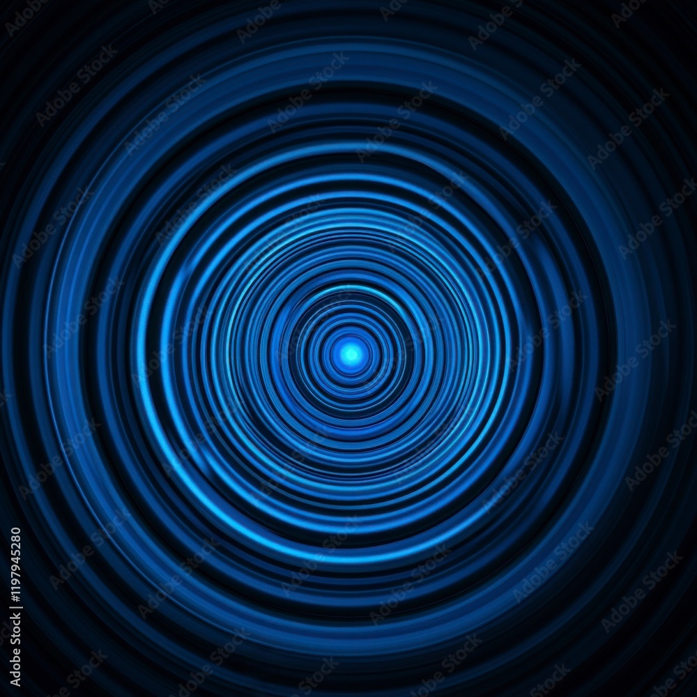 Stunning Abstract Concentric Circles in Vibrant Blue Gradient: A Visual Delight